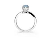 Solitaire Engagement Ring Setting for Fancy Blue Marquise Center with Plain Band and Tulip Prong Head in White Gold