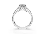 Split Shank Engagement Ring Setting for Radiant Cut Center with Pave Split Shank and Prong Head in Platinum