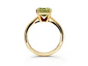 Solitaire Engagement Ring Setting for Fancy Yellow Asscher Cut Center with Knife Ridge Band and Claw Prong Head in Yellow Gold
