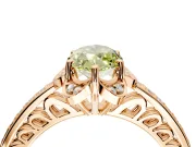 Floral Engagement Ring Setting for Fancy Yellow Marquise Center with Four Accent Clusters and Prong Head in Rose Gold