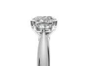 Solitaire Engagement Ring Setting for Cushion Cut Center with Reverse Tapered Band and Prong Head in Sterling Silver