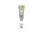 Split Shank Engagement Ring Setting for Fancy Yellow Princess Cut Center with Pave Split Shank and Prong Head in White Gold
