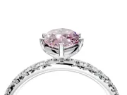 Solitaire Engagement Ring Setting for Fancy Pink Marquise Center with Shared-Prong Accents and Prong Head in Platinum