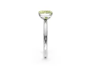 Low-Set Solitaire Engagement Ring Setting for Fancy Yellow Radiant Cut Center with Thin Plain Band and Prong Head in White Gold