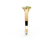Solitaire Engagement Ring Setting for Fancy Yellow Oval Center with Tapered Split Shoulders and Prong Head in Yellow Gold