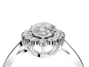 Starburst Halo Engagement Ring Setting for Marquise Center with Flat Cathedral Band and Prong Head in Platinum