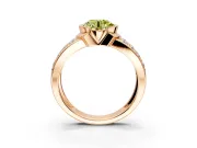 Bezel Engagement Ring Setting for Fancy Yellow Round Cut Center with Wide Channel-Set Band and Bezel Head in Rose Gold