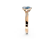 Side Accent Engagement Ring Setting for Fancy Blue Pear-Shaped Center with Accent Shoulders and Prong Head in Rose Gold