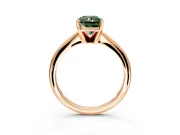 Solitaire Engagement Ring Setting for Fancy Green Radiant Cut Center with Knife Ridge Band and Claw Prong Head in Rose Gold