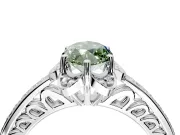 Floral Engagement Ring Setting for Fancy Green Marquise Center with Four Accent Clusters and Prong Head in Platinum