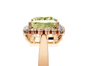 Starburst Halo Engagement Ring Setting for Fancy Yellow Princess Cut Center with Flat Cathedral Band and Prong Head in Rose Gold