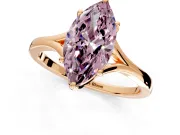 Solitaire Engagement Ring Setting for Fancy Pink Marquise Center with Plain Split Shank and Prong Head in Rose Gold