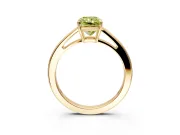 Solitaire Engagement Ring Setting for Fancy Yellow Radiant Cut Center with Open Cathedral Shoulders and Prong Head in Yellow Gold