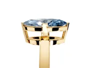 Solitaire Engagement Ring Setting for Fancy Blue Marquise Center with Plain Band and Flat Tab Prong Head in Yellow Gold