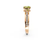Solitaire Engagement Ring Setting for Fancy Yellow Cushion Cut Center with Raised Channel Band and Prong Head in Rose Gold