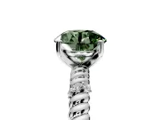Rope Engagement Ring Setting for Fancy Green Round Cut Center with Accent Shoulders and Prong Head in Sterling Silver