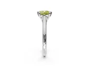Solitaire Engagement Ring Setting for Fancy Yellow Cushion Cut Center with Cathedral Band and Prong Head in Platinum