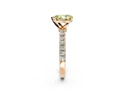 Open Basket Engagement Ring Setting for Fancy Yellow Pear-Shaped Center with Pave Band and Prong Head in Rose Gold