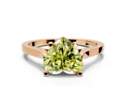 Solitaire Engagement Ring Setting for Fancy Yellow Heart-Shaped Center with Tapered Shoulders and Prong Head in Rose Gold