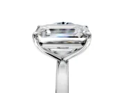 Fancy Blue Round Cut and Emerald Cut Lab-Grown Diamond Toi et Moi Engagement Ring with Prong-Set Stones in Sterling Silver
