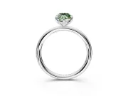 Low-Set Solitaire Engagement Ring Setting for Fancy Green Marquise Center with Thin Plain Band and Prong Head in Platinum