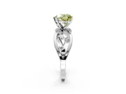 Solitaire Engagement Ring Setting for Fancy Yellow Heart-Shaped Center with Criss-Cross Accent Band and Prong Head in Platinum