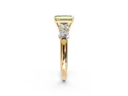 5 Stone Engagement Ring Setting for Fancy Yellow Emerald Cut Center with Graduated Accents and Prong Head in Yellow Gold