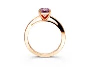 Solitaire Engagement Ring Setting for Fancy Pink Emerald Cut Center with Basket Rail and Prong Head in Rose Gold