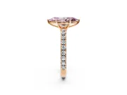 Solitaire Engagement Ring Setting for Fancy Pink Marquise Center with Large Accent Band and Prong Head in Rose Gold