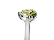 Solitaire Engagement Ring Setting for Fancy Yellow Heart-Shaped Center with Narrow Cathedral Band and Prong Head in White Gold