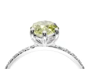 Solitaire Engagement Ring Setting for Fancy Yellow Marquise Center with Pave Accents and Prong Head in Platinum