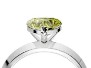 Solitaire Engagement Ring Setting for Fancy Yellow Heart-Shaped Center with Wide Knife Ridge Band and Prong Head in Sterling Silver