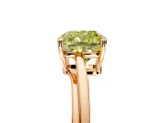 Solitaire Engagement Ring Setting for Fancy Yellow Cushion Cut Center with Plain Bypass Twist Band and Prong Head in Rose Gold