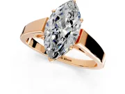 Solitaire Engagement Ring Setting for Marquise Center with Tapered Split Shoulders and Prong Head in Rose Gold