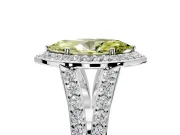 Halo Engagement Ring Setting for Fancy Yellow Marquise Center with Narrow Pave Split Shank and Prong Head in Sterling Silver