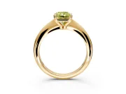 Solitaire Engagement Ring Setting for Fancy Yellow Radiant Cut Center with Reverse Tapered Band and Prong Head in Yellow Gold
