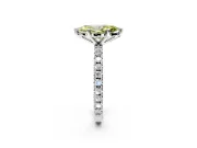 Solitaire Engagement Ring Setting for Fancy Yellow Marquise Center with Fine Pave Band and Claw Prong Head in Platinum