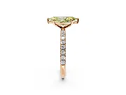 Solitaire Engagement Ring Setting for Fancy Yellow Marquise Center with Micro Pave Band and Prong Head in Rose Gold