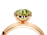 Solitaire Engagement Ring Setting for Fancy Yellow Round Cut Center with Wide Knife Ridge Band and Prong Head in Rose Gold