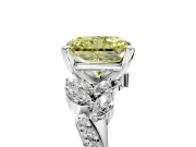 Solitaire Engagement Ring Setting for Fancy Yellow Radiant Cut Center with Marquise Accent Twist Band and Prong Head in Platinum