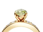 Solitaire Engagement Ring Setting for Fancy Yellow Marquise Center with Channel-Set Accents and Prong Head in Yellow Gold