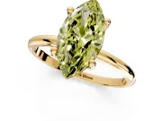 Minimalist Solitaire Engagement Ring Setting for Fancy Yellow Marquise Center with Thin Band and Prong Head in Yellow Gold