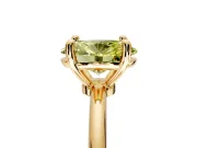 Minimalist Solitaire Engagement Ring Setting for Fancy Yellow Oval Center with Thin Band and Prong Head in Yellow Gold
