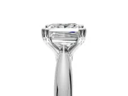 Solitaire Engagement Ring Setting for Princess Cut Center with Reverse Tapered Band and Prong Head in Platinum