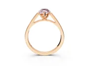 Solitaire Engagement Ring Setting for Fancy Pink Marquise Center with Tapered Split Shoulders and Prong Head in Rose Gold
