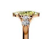 5 Stone Engagement Ring Setting for Fancy Yellow Marquise Center with Equal Close-Set Accents and Prong Head in Rose Gold