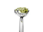Hidden Halo Engagement Ring Setting for Fancy Yellow Heart-Shaped Center with Thin Rounded Band and Prong Head in Sterling Silver