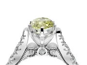 Solitaire Engagement Ring Setting for Fancy Yellow Marquise Center with Pave Cathedral Shoulders and Prong Head in Sterling Silver