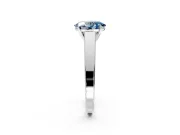 Solitaire Engagement Ring Setting for Fancy Blue Oval Center with Tapered Split Shoulders and Prong Head in Platinum