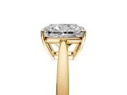 Solitaire Engagement Ring Setting for Radiant Cut Center with Open Cathedral Shoulders and Prong Head in Yellow Gold